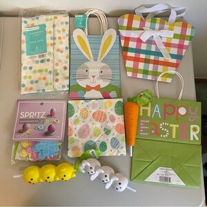Easter Theme Gift Bags Tissue Napkins Squishy Foam Pens Egg Holders